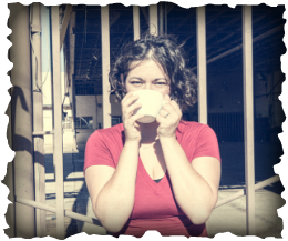 Picture of woman drinking coffee